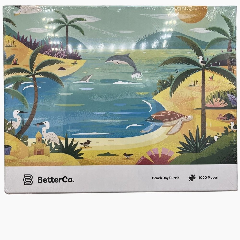 BetterCo. 1000 pieces Beach Day Jigsaw Puzzle 27.5" x 20" New sealed Adam Grason